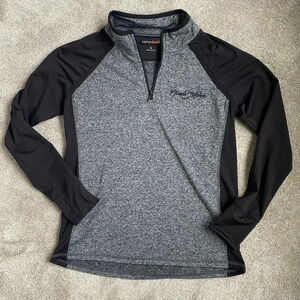 Camp David Chateau Ste. Michelle Winery Quarter Zip Black Gray Fleece Size L